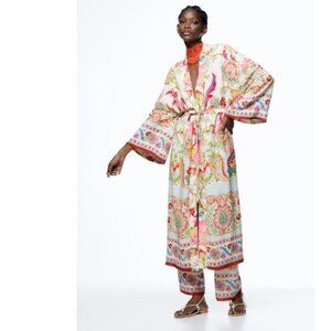 ZARA - PRINTED KIMONO WITH BELT - S - 7864/029/330